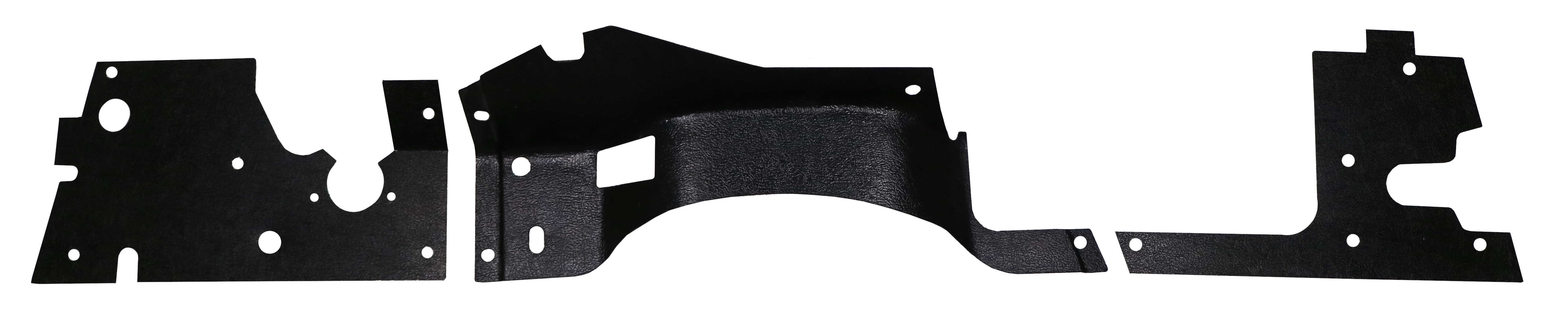 1956-1957 C1 Corvette Firewall Insulator by QuietRide Solutions, ABS Plastic with Heatshield, 3-Piece Set and 14 Mounting Pins